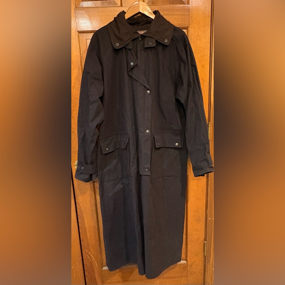 Chocolate Brown Long Duster Trench Coat with Snap Details